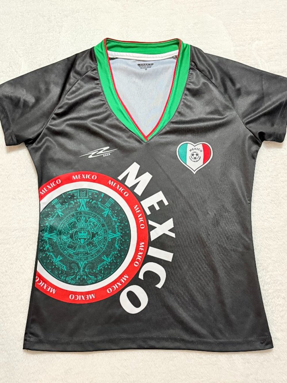 Arza Mexico Women Black Jersey Seleccion Mexicana Azteca Small World Cup Soccer